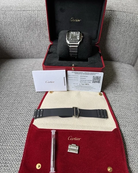 2025 cartier santos de cartier wssa0037 noir adlc acier