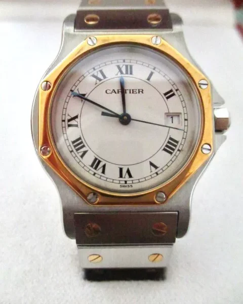 *Authentique* rare cartier santos octagon 187902 état incroyable dans sa boîte !