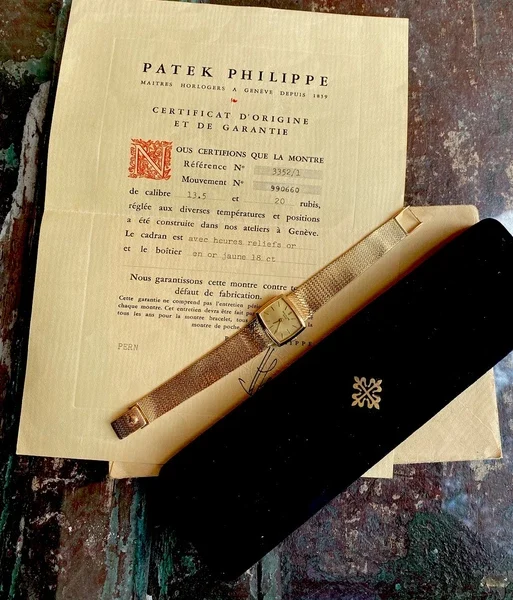 Montre patek philippe pour femme, 23 mm, or massif 18 carats, 50 g, remontage manuel, réf. 3352/1