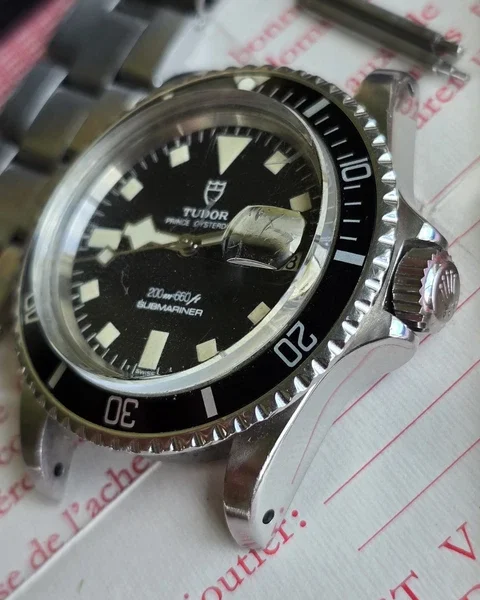 Tudor rolex submariner 9411 vintage snowflake diver, coffret complet, papiers, 1976