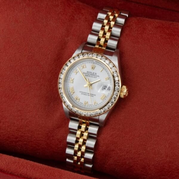 Montre Rolex OP Datejust bicolore pour femme, modèle 79173, avec boîte