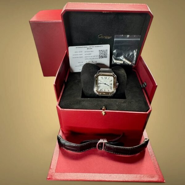 Montre bicolore Cartier Santos de Cartier Large W2SA0009 avec bracelet, boîte et papiers